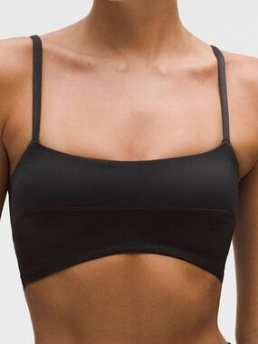 New lululemon Satin spaghetti strap yoga bra black C/D